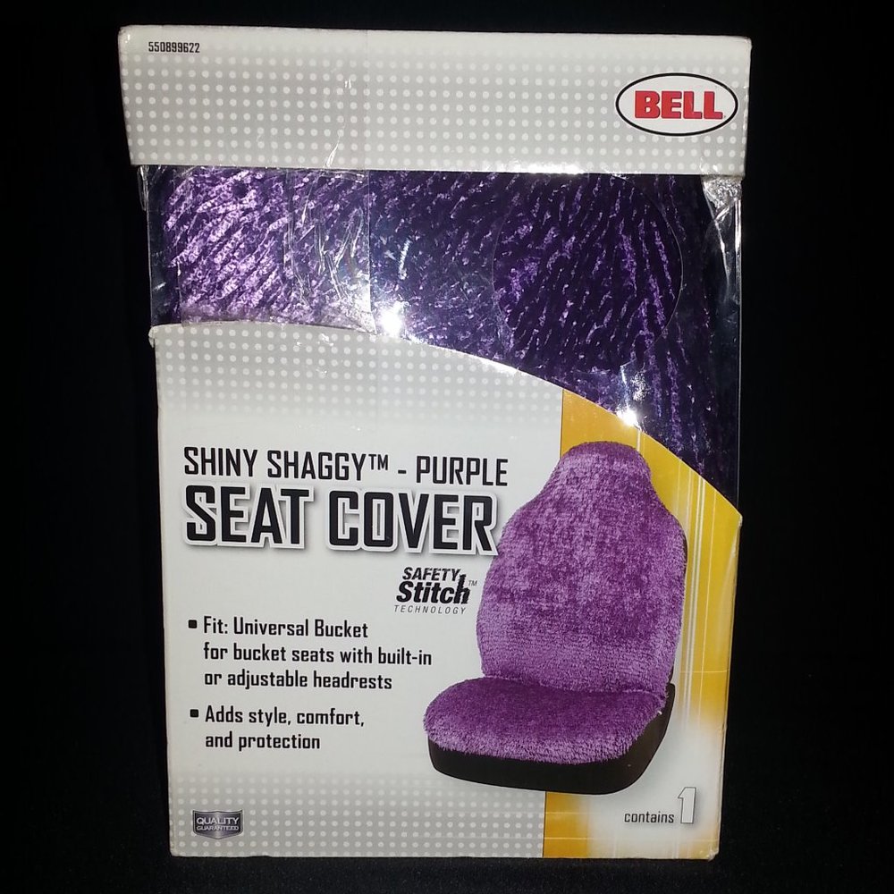Bell Shiny Shaggy Seat Cover, Purple (1-pack)